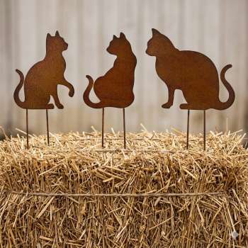 Wunderschönes Katzentrio - Beetstecker 3er Set